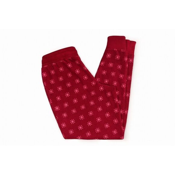 Jockey Red Snowflake Fleece Jogger Pajama Pants SZ S - Picture 5 of 6